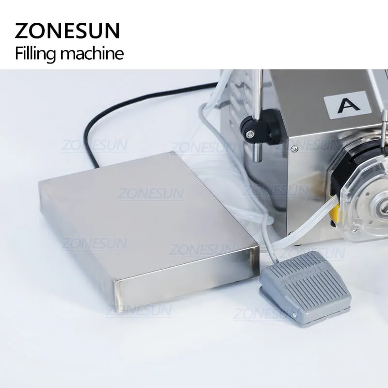 ZONESUN ZS-PP532W 2 Heads Peristaltic Pump Liquid Filling Machine For Perfume Essential Oil