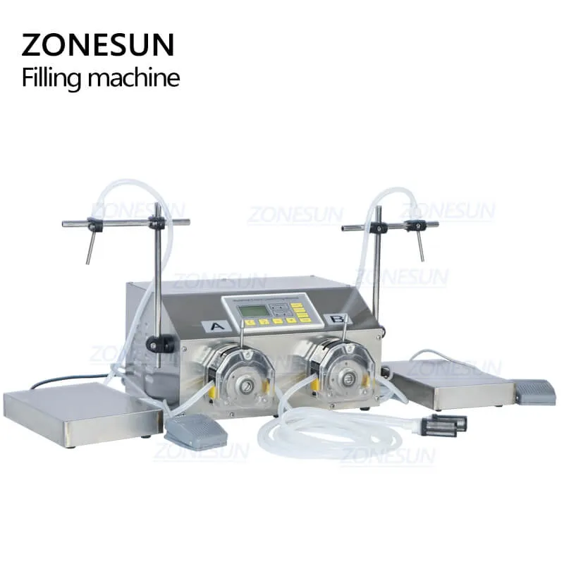 ZONESUN ZS-PP532W 2 Heads Peristaltic Pump Liquid Filling Machine For Perfume Essential Oil