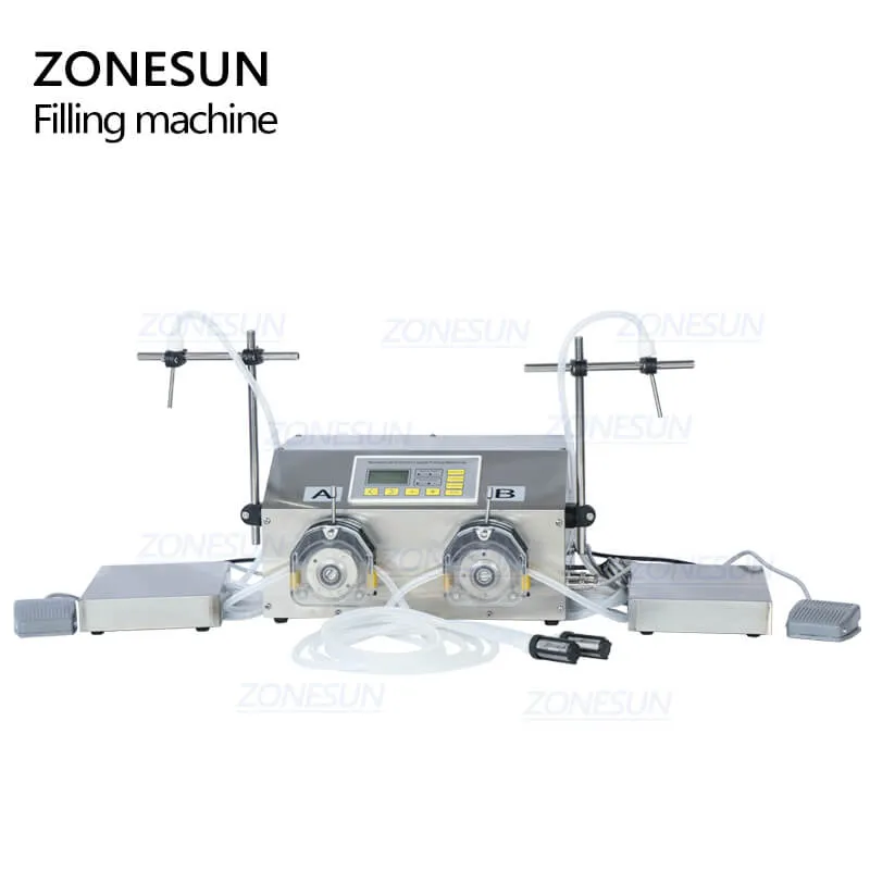 ZONESUN ZS-PP532W 2 Heads Peristaltic Pump Liquid Filling Machine For Perfume Essential Oil