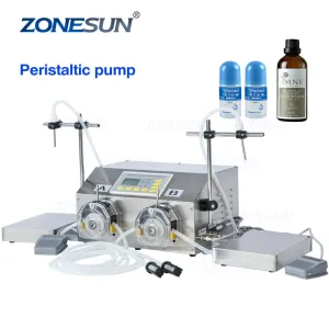 ZONESUN ZS-PP532W 2 Heads Peristaltic Pump Liquid Filling Machine For Perfume Essential Oil