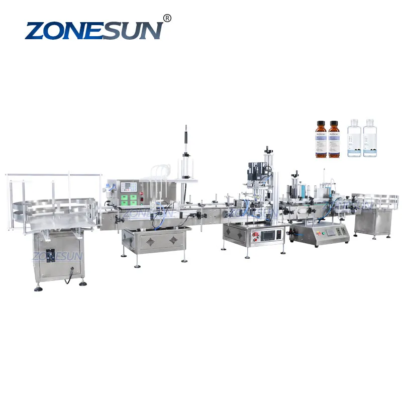 ZS-FAL180C3 Automatic Watercolor Essential Oil Eye Drop Liquid Vial Bottles Filling Capping And Labeling Machine