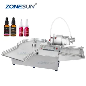 ZS-LPG1 Automatic Ceramic Plunger Pump Small Glass Vial Perfume Reagent Liquid Bottle Filling Machine With Bottle Unscrambler