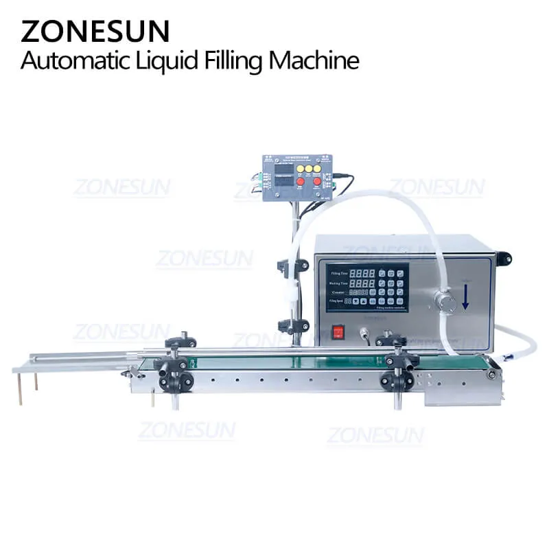 ZS-MPYT600A Magnetic Pump Automatic Small Bottle Ink Vial Essential Oil Liquid Filling Machine With Conveyor