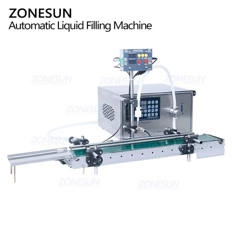 ZS-MPYT600A Magnetic Pump Automatic Small Bottle Ink Vial Essential Oil Liquid Filling Machine With Conveyor