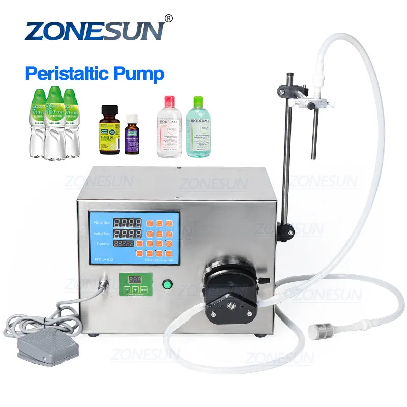 ZS-YT80 Single Nozzle Essential Oil Peristaltic Pump Liquid Filling Machine For Water Juice