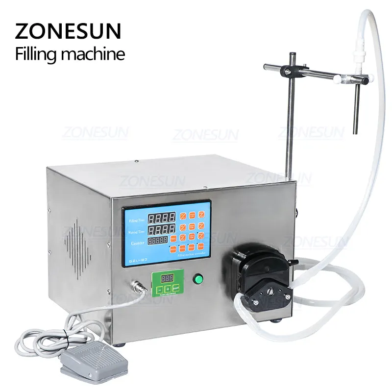 ZS-YT80 Single Nozzle Essential Oil Peristaltic Pump Liquid Filling Machine For Water Juice