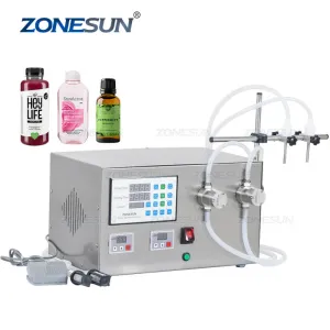 ZS-YTMP2S 2/4 Heads Magnetic Pump Beverage Perfume Watercolor Essential Oil Pigment Liquid Bottle Filling Machine